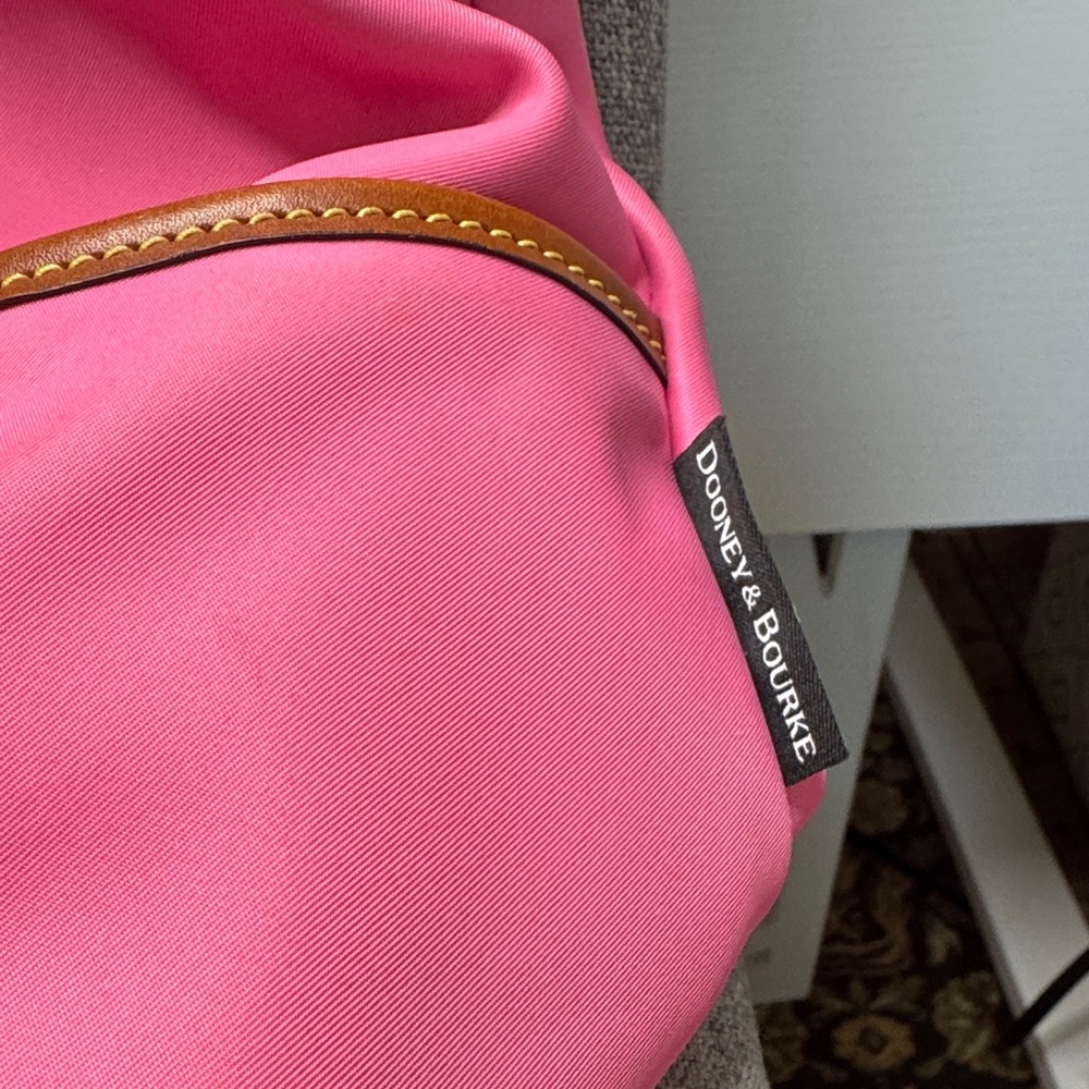 Dooney & Bourke Pink and Brown leather draw strap Shoulder Bag - Picture 12 of 16